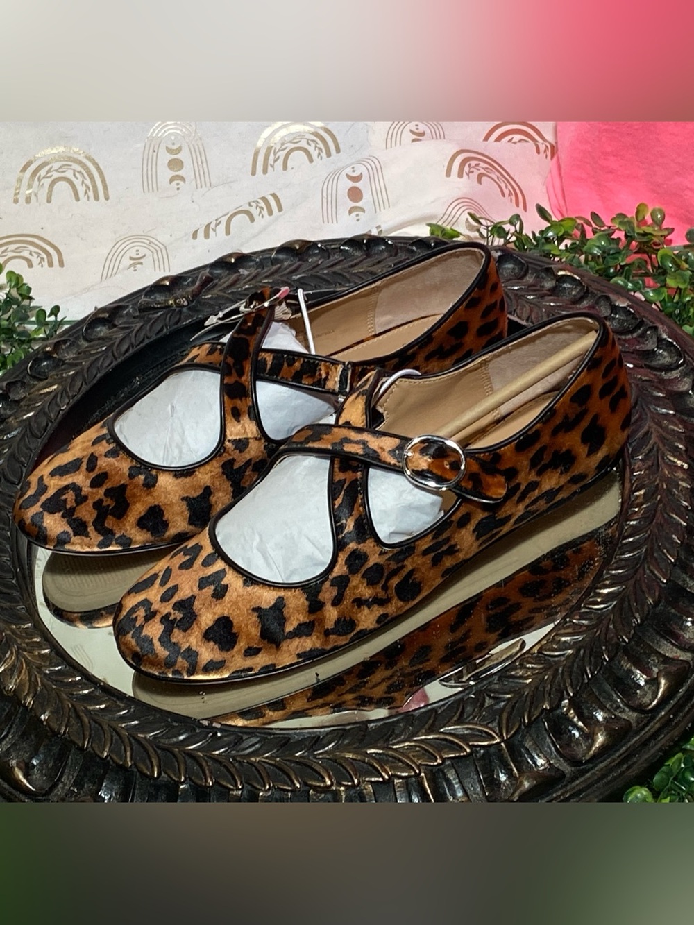 a new day Leopard Print Mary Jane Flats in Brown and Black